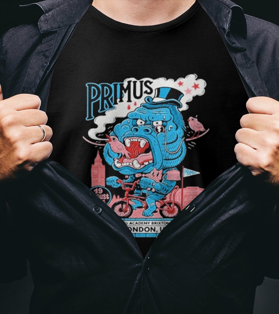Primus 19 August 2026 O2 Academy Brixton London UK Blue Monster T-Shirt