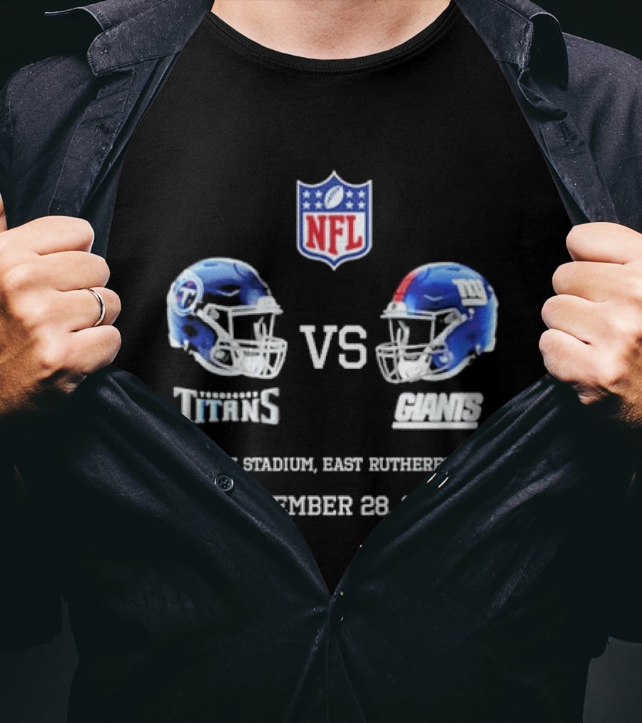 NFL Tennessee Titans Vs New York Giants MetLife Stadium East Rutherford NJ September 28 2026 T-Shirt