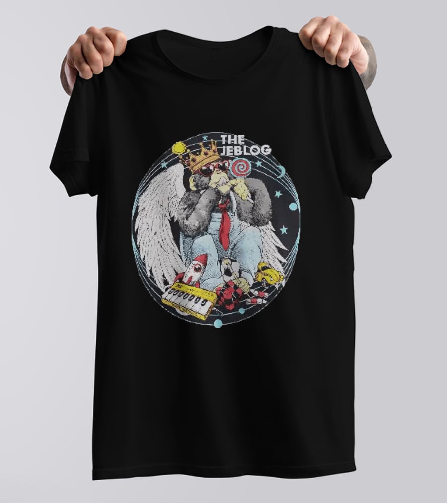 The Jeblogs Monkey Wings Crown Lollipop And Countdown Rocket T-Shirt