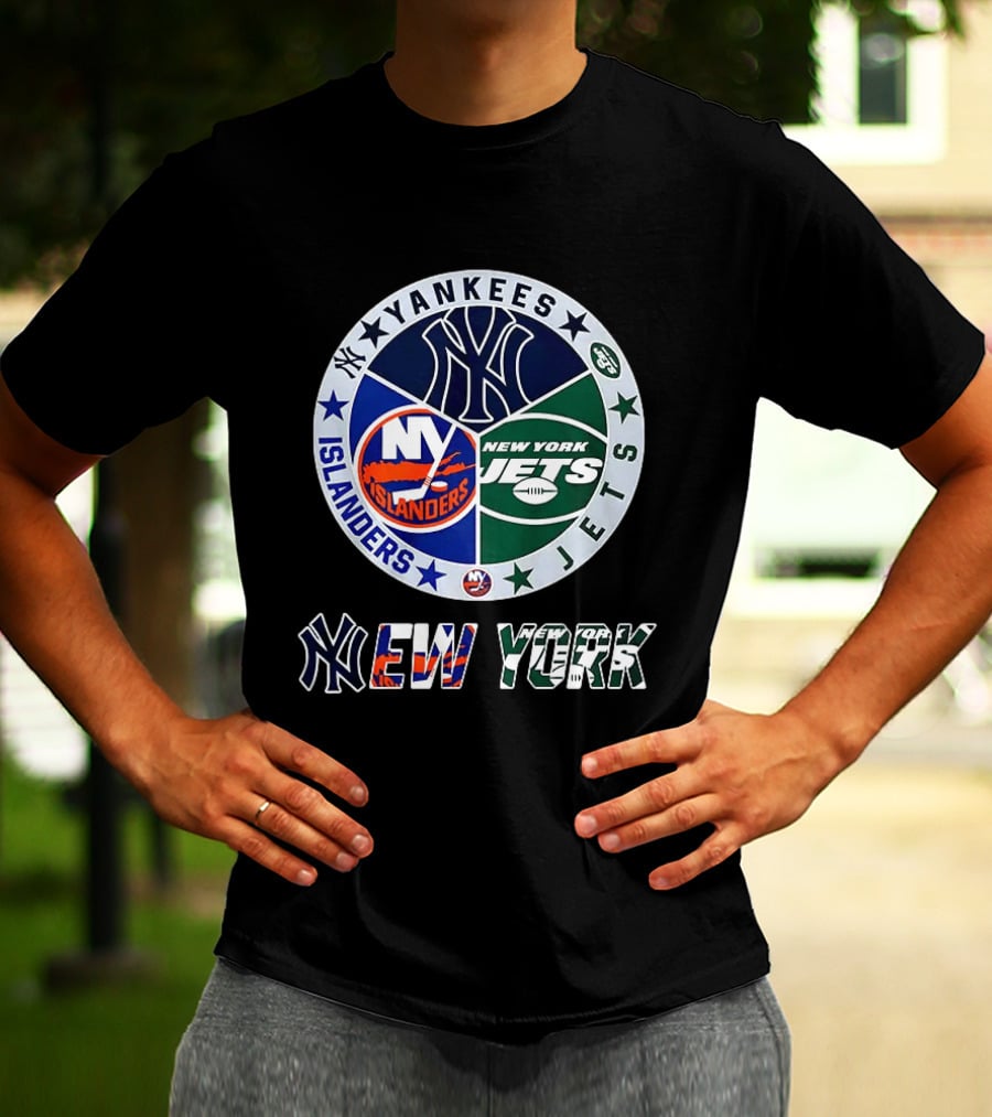 Yankees Islanders Jets New York Sports Teams Logos T-Shirt