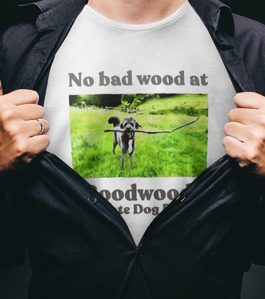 No Bad Wood At Goodwood Private Dog Park Playful Pup With Stick T-Shirt