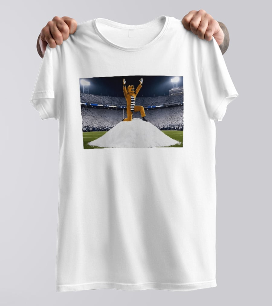 Penn State Nittany Lions Snow Mountain Mascot Celebration Stadium Scene T-Shirt