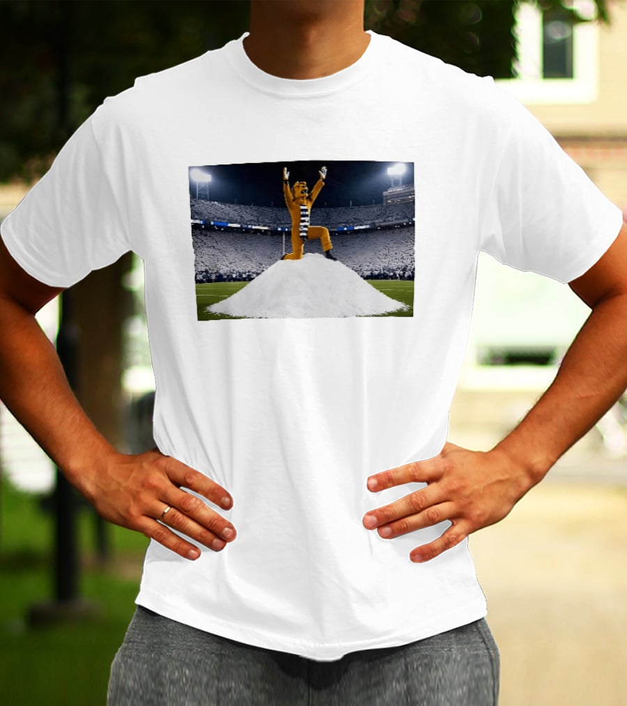 Penn State Nittany Lions Snow Mountain Mascot Celebration Stadium Scene T-Shirt