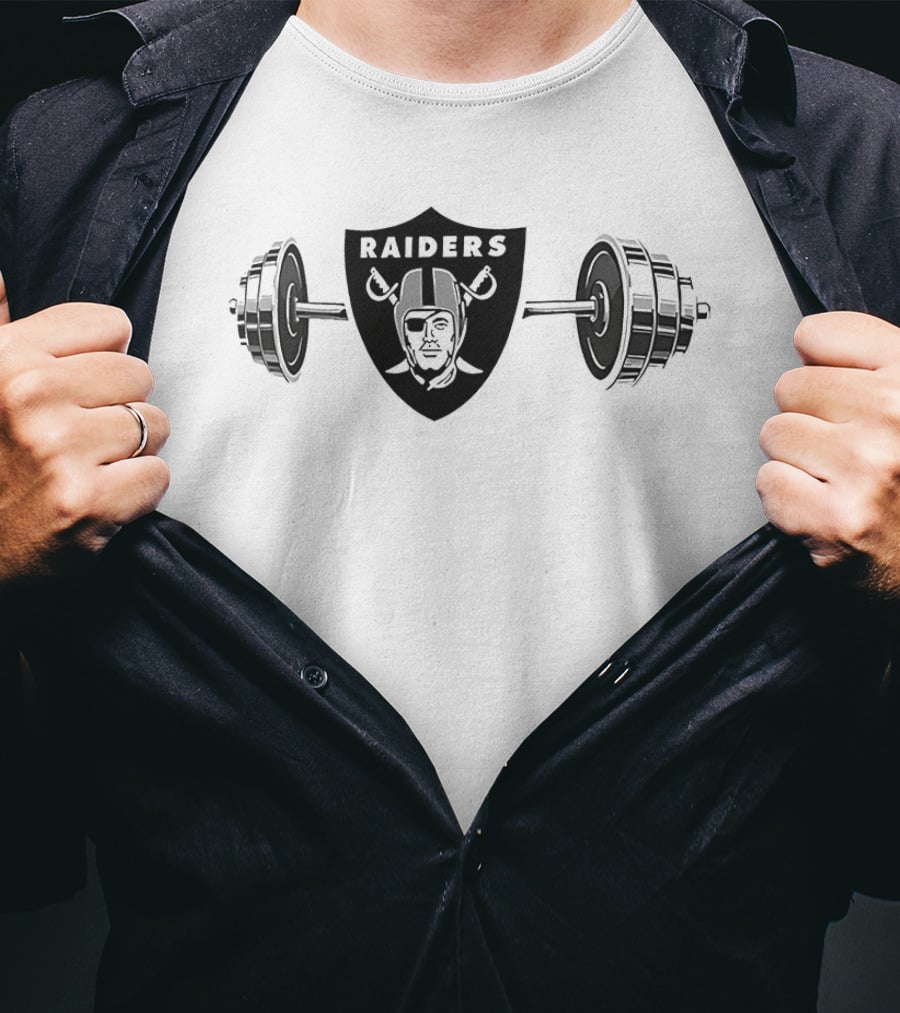 Las Vegas Raiders 2026 Barbell Fitness Fan Gear T-Shirt
