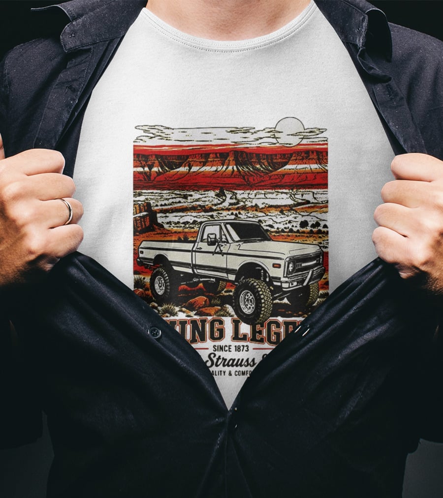 Living Legend Since 1873 Levi Strauss Co Vintage Truck Desert Scene T-Shirt