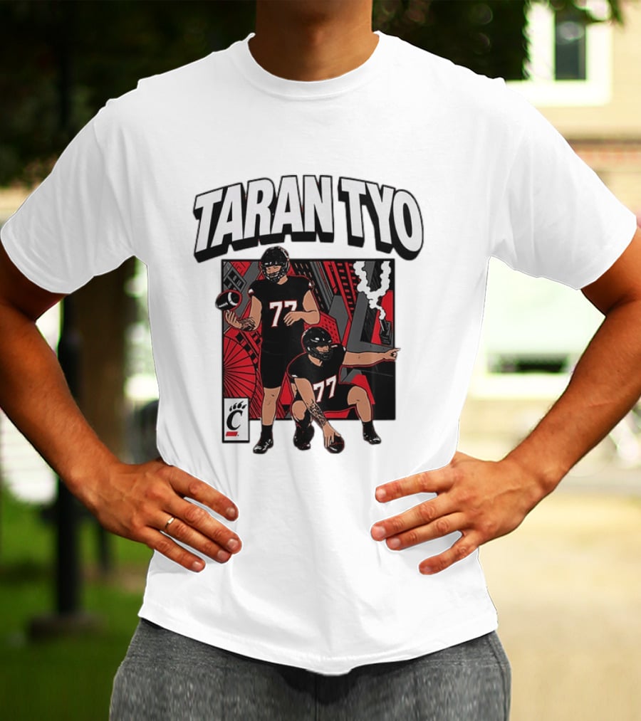 Taran Tyo Cincinnati Bearcats Football Players Number 77 T-Shirt