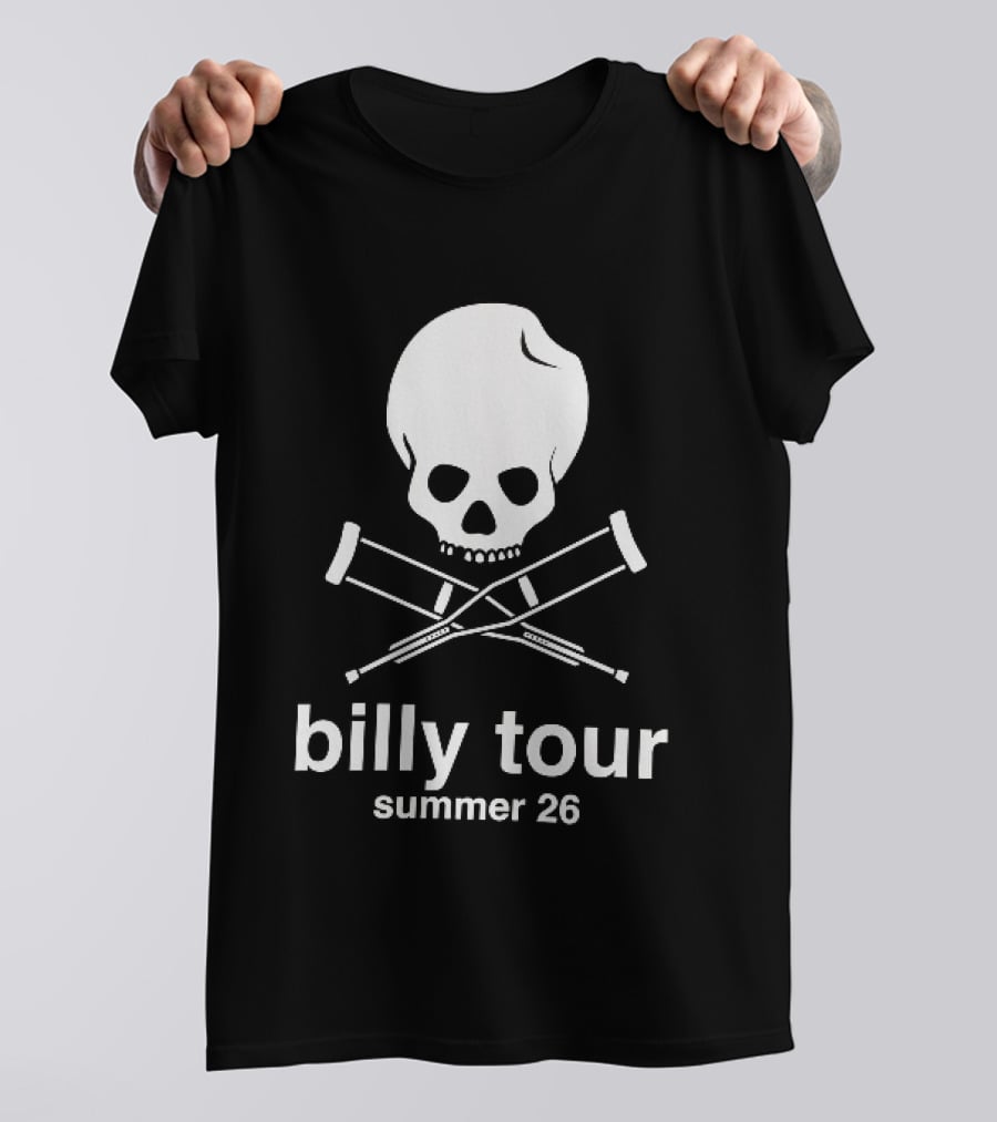 Billy Tour Summer 26 Skull And Crossed Crutches T-Shirt