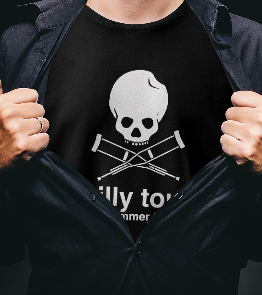 Billy Tour Summer 26 Skull And Crossed Crutches T-Shirt