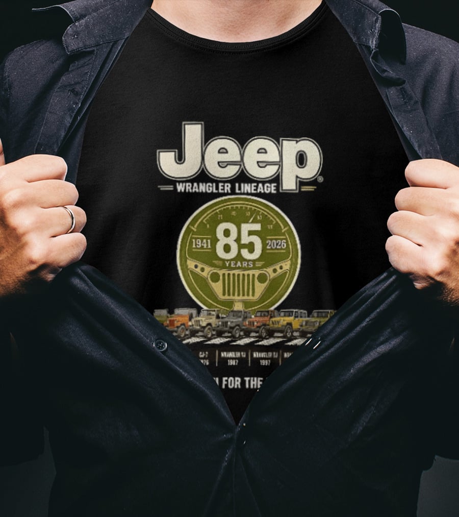 Jeep Wrangler Lineage 85 Years 1941 2026 Thank You For The Memories Vintage Models T-Shirt