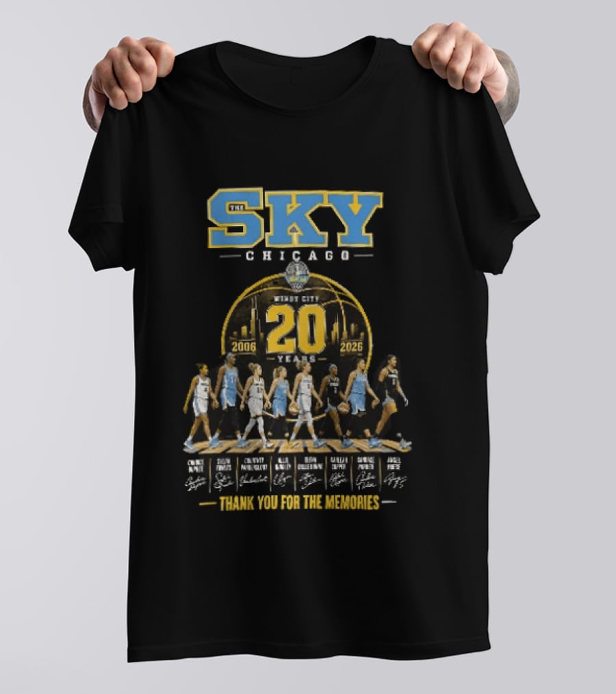 Chicago Sky Windy City 20 Years 2006 2026 Thank You For The Memories Players T-Shirt