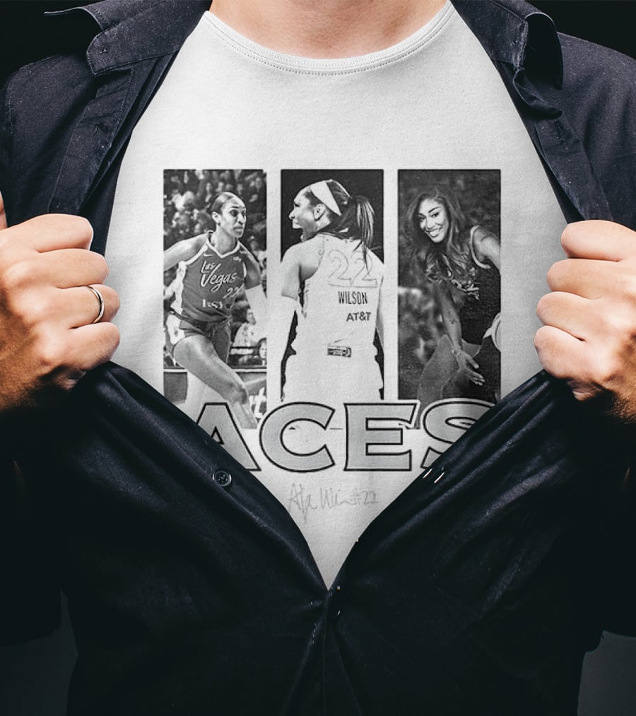 Las Vegas Aces A'ja Wilson 22 WNBA Team Player Hustle T-Shirt