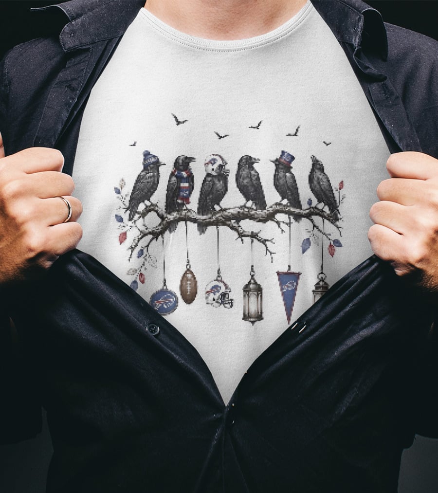 Buffalo Bills And Ravens Perched With Football T-Shirt