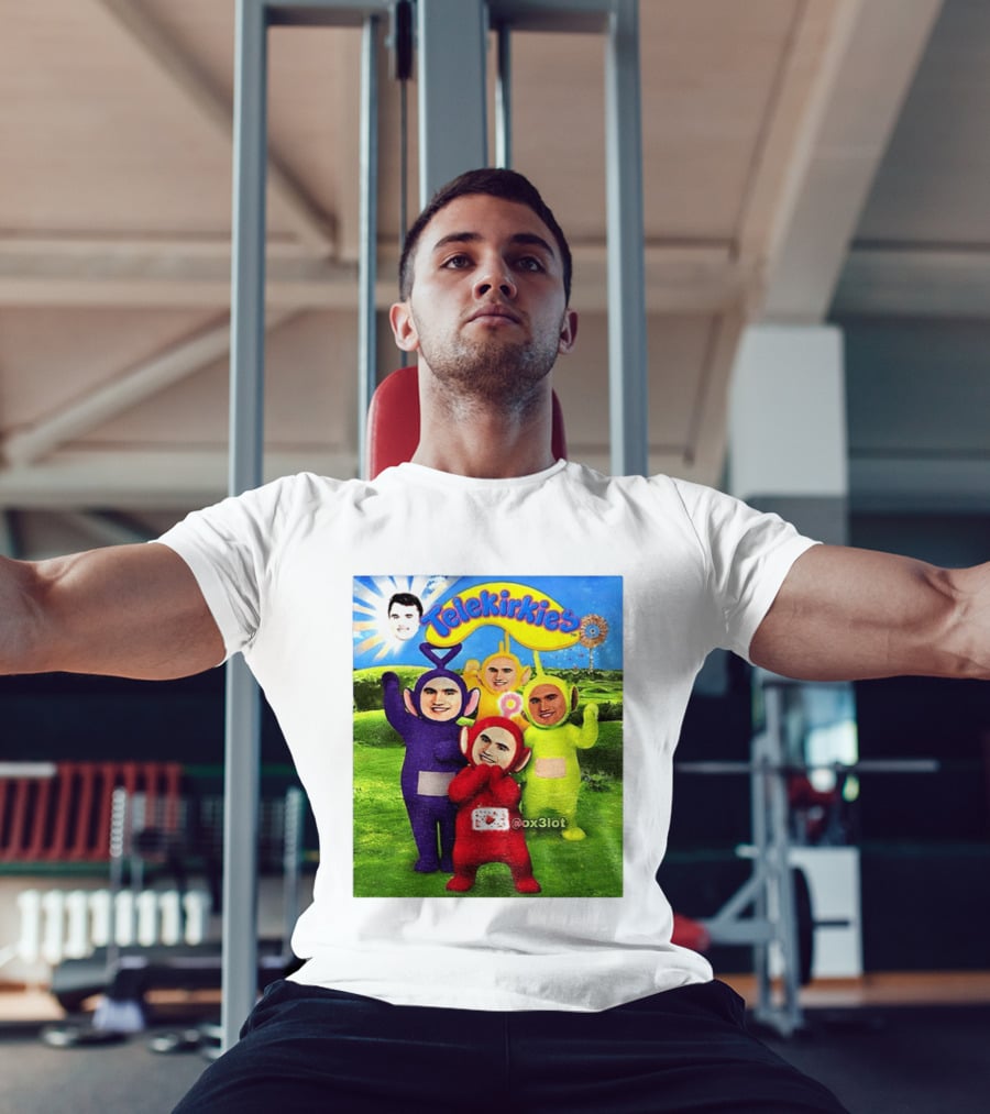 Charlie Kirk Telekirkies Meme Teletubbies Parody Face Swap T-Shirt