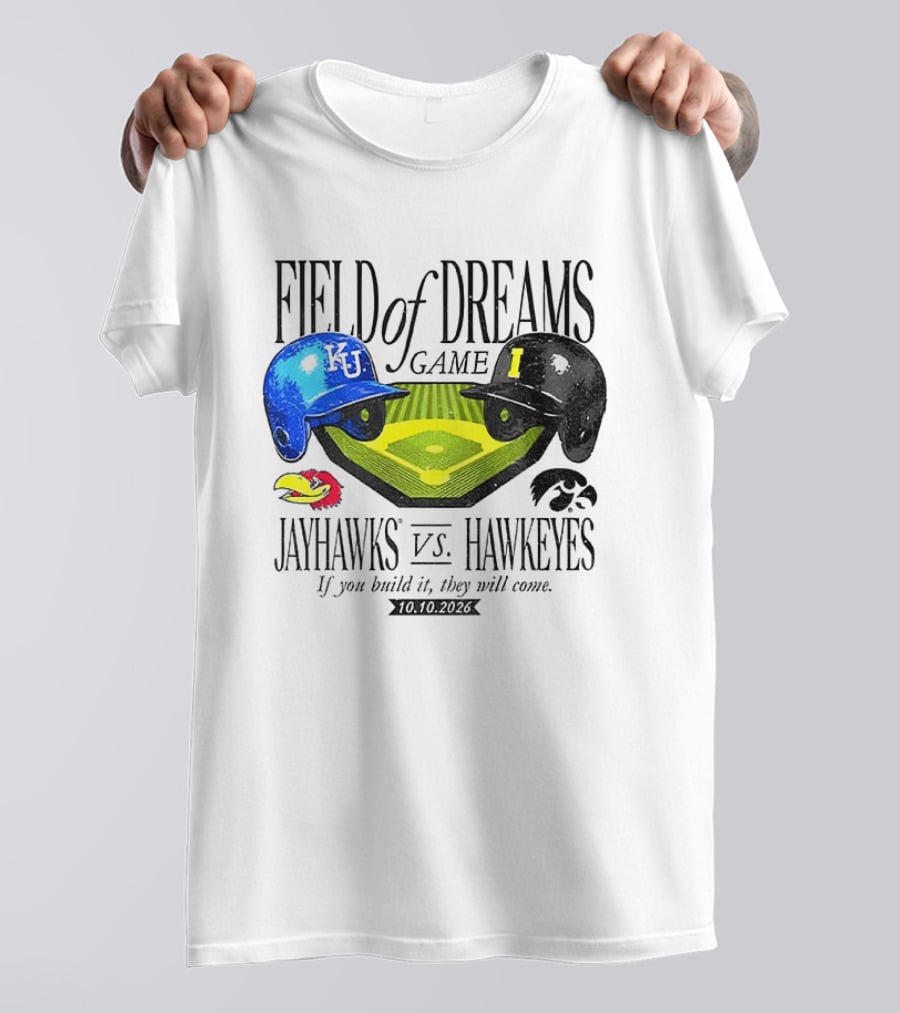 Field Of Dreams Game Kansas Jayhawks Vs Iowa Hawkeyes 10.10.2026 T-Shirt