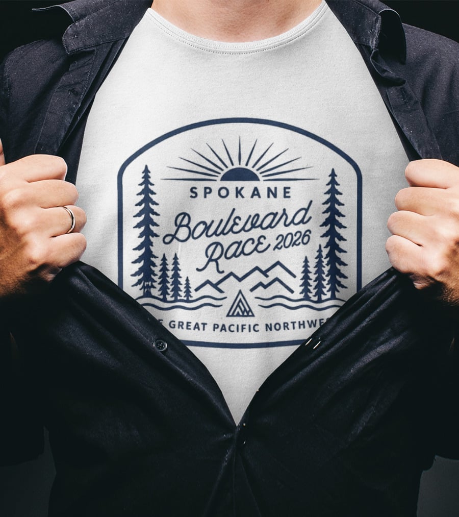 Spokane Boulevard Race 2026 Sun And Trees The Great Pacific Northwest T-Shirt