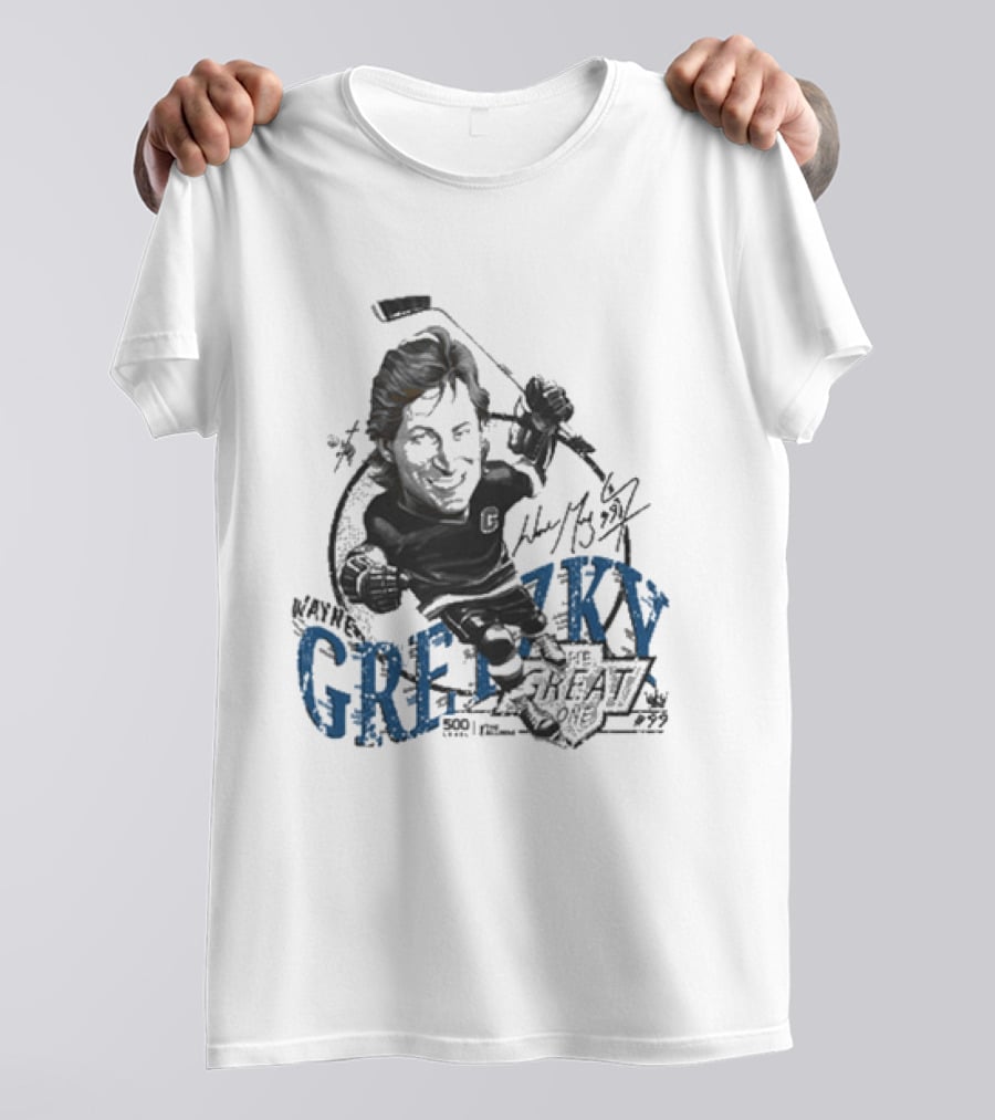Wayne Gretzky Los Angeles Kings Bruce Stark Collection Wave 99 Hockey 1992 Edition T-Shirt