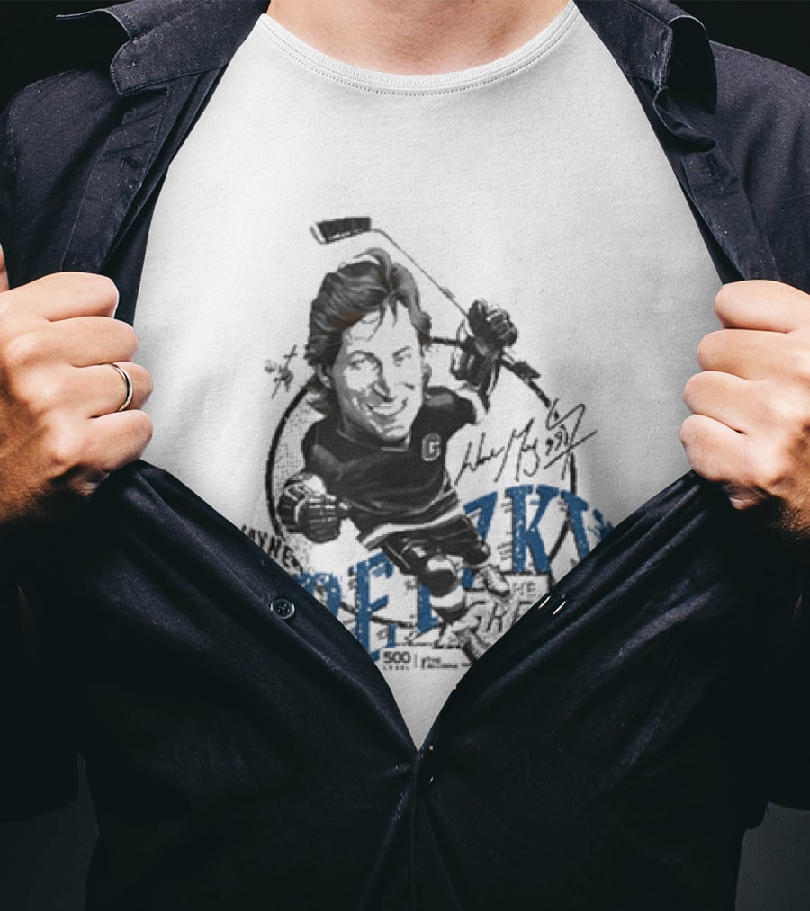 Wayne Gretzky Los Angeles Kings Bruce Stark Collection Wave 99 Hockey 1992 Edition T-Shirt