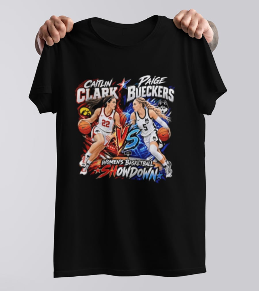 Caitlin Clark Paige Bueckers Basketball Showdown VS Rivalry T-Shirt