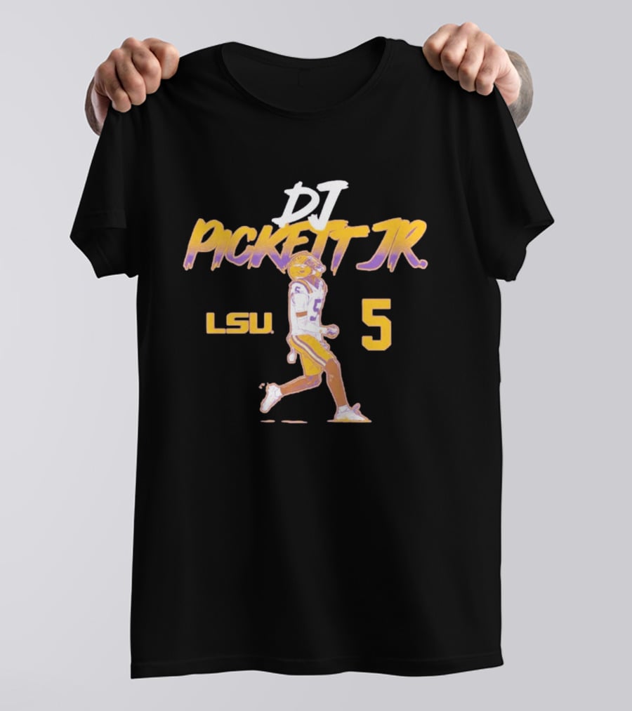DJ Pickett Jr. LSU Tigers 5 Football Pose T-Shirt