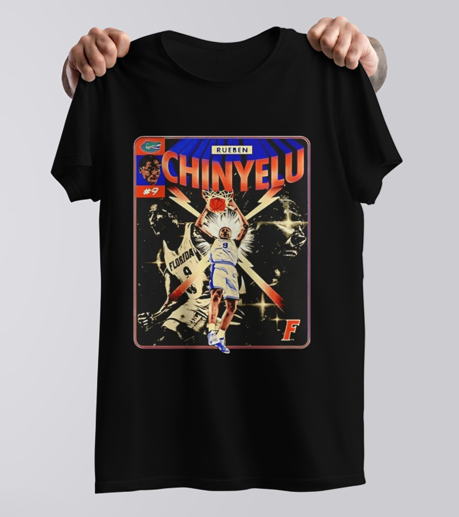 Rueben Chinyelu Florida Gators Basketball #9 NCAA Slam Dunk Star T-Shirt