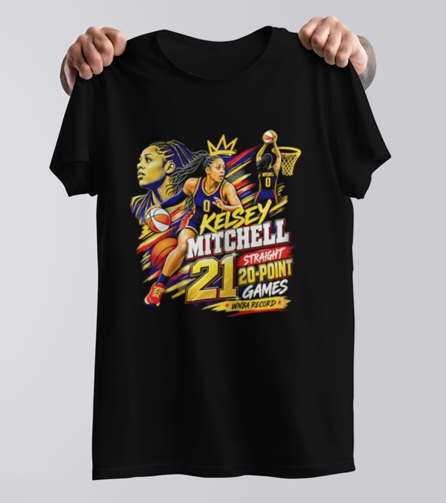 Kelsey Mitchell Straight 21 Straight 20 Point Games Basketball Monarch T-Shirt
