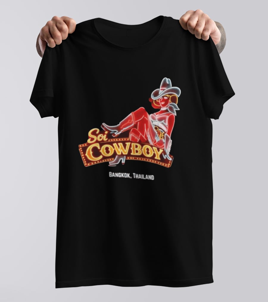 Soi Cowboy Bangkok Thailand Cowgirl Neon Sign T-Shirt