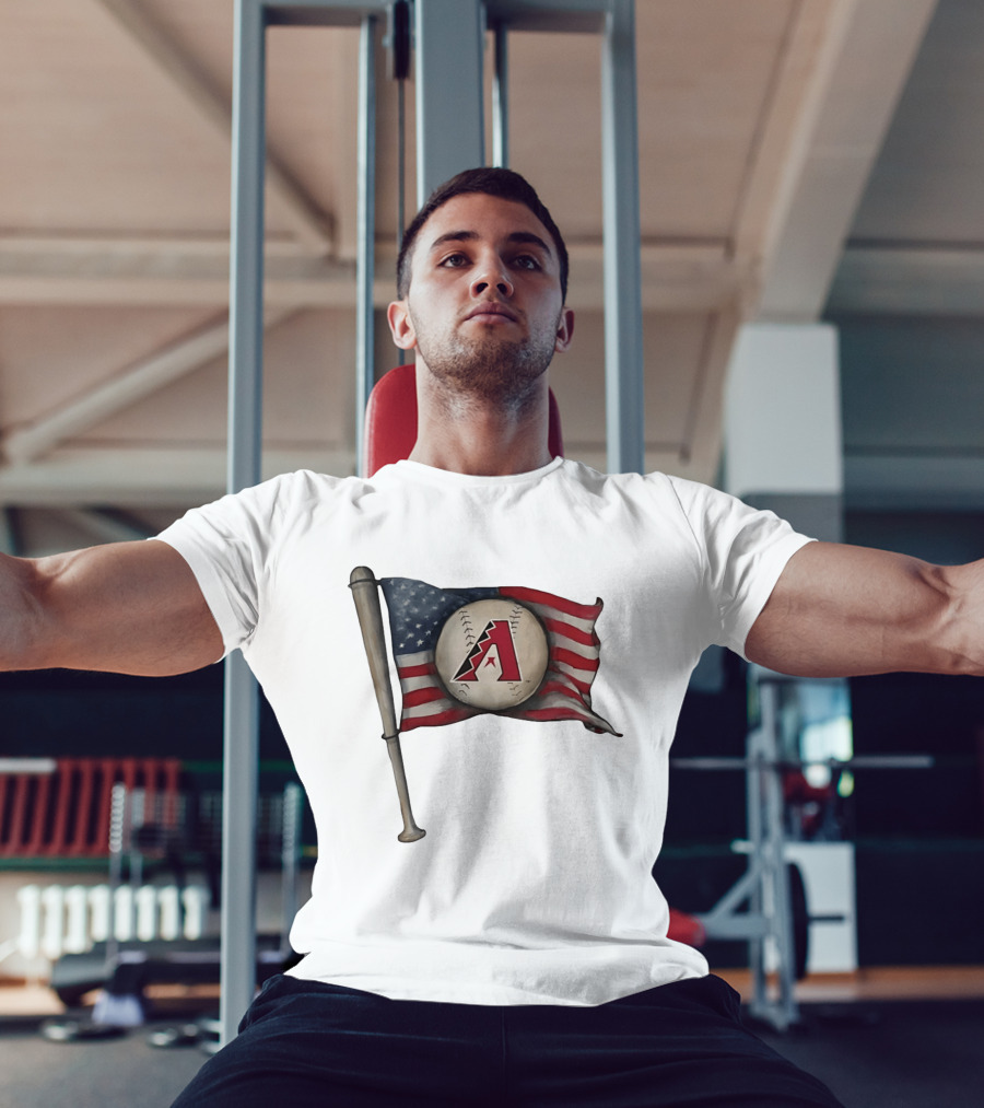 Arizona Diamondbacks American Flag Baseball Bat T-Shirt