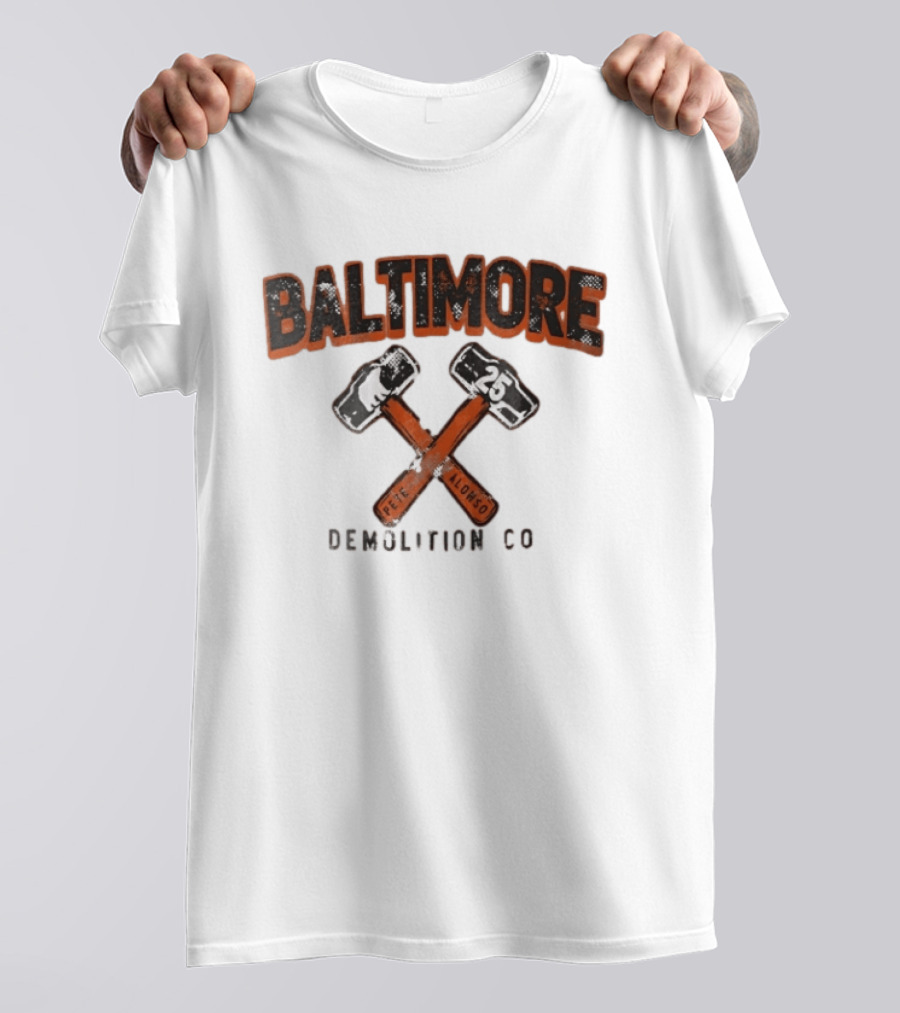 Baltimore Demolition Co Pete Alonso 25 Crossed Hammers Bear T-Shirt