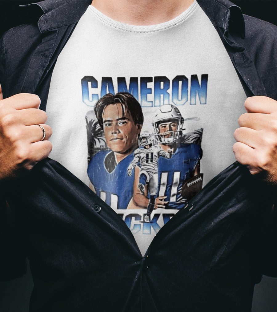Cameron Dicker Football Palm Trees Player Portraits Kicking Bootleg T-Shirt