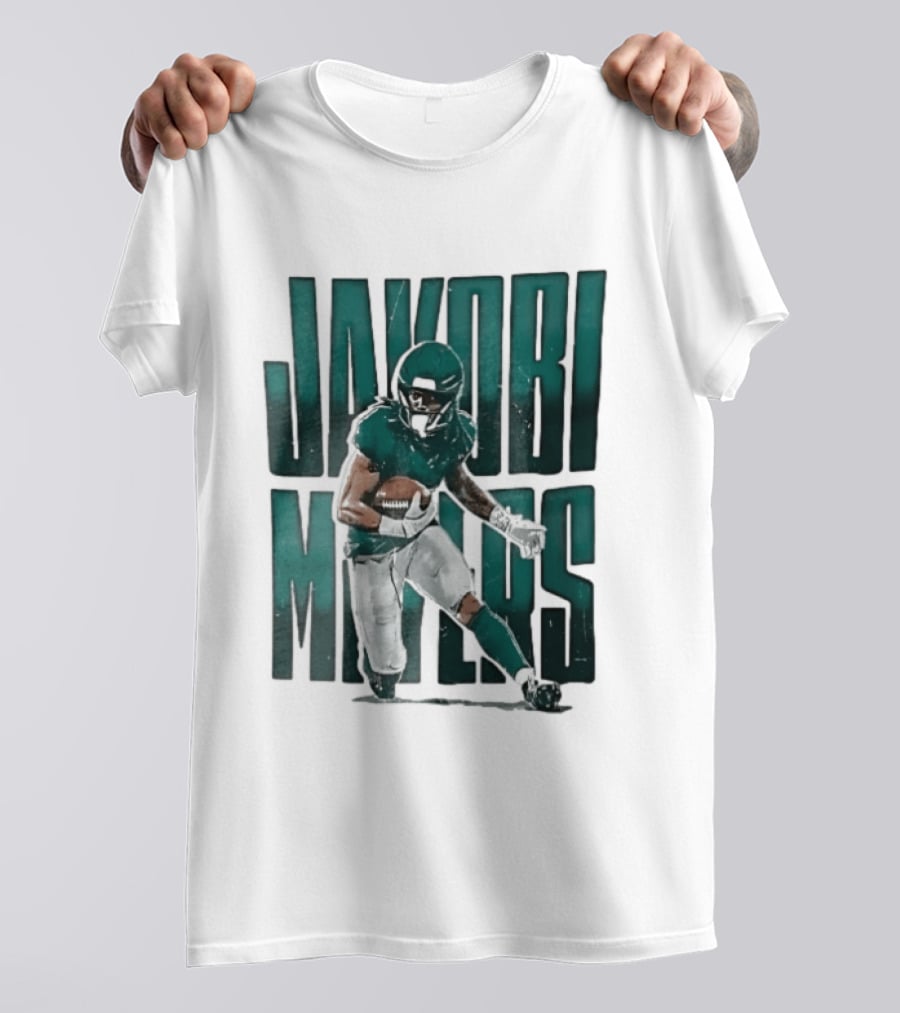 Jakobi Meyers Football Player Carrying Ball Distressed T-Shirt