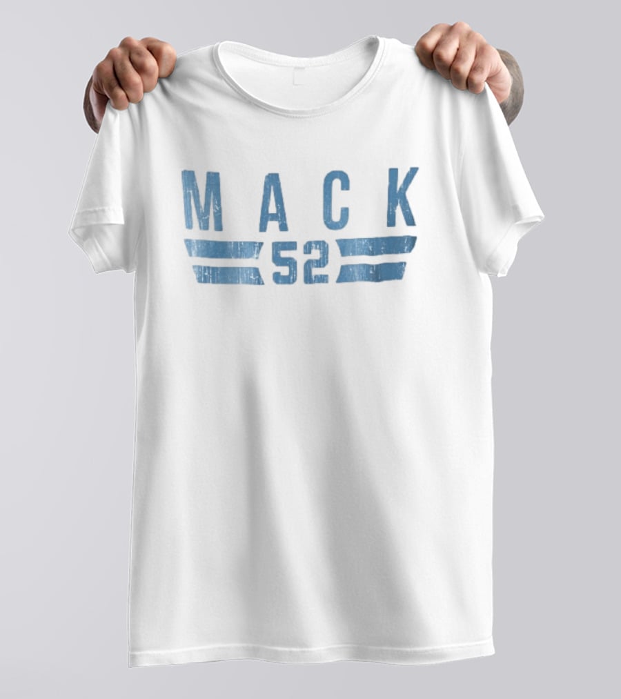 Mack 52 Distressed Blue Vintage Style Double Horizontal Stripes T-Shirt