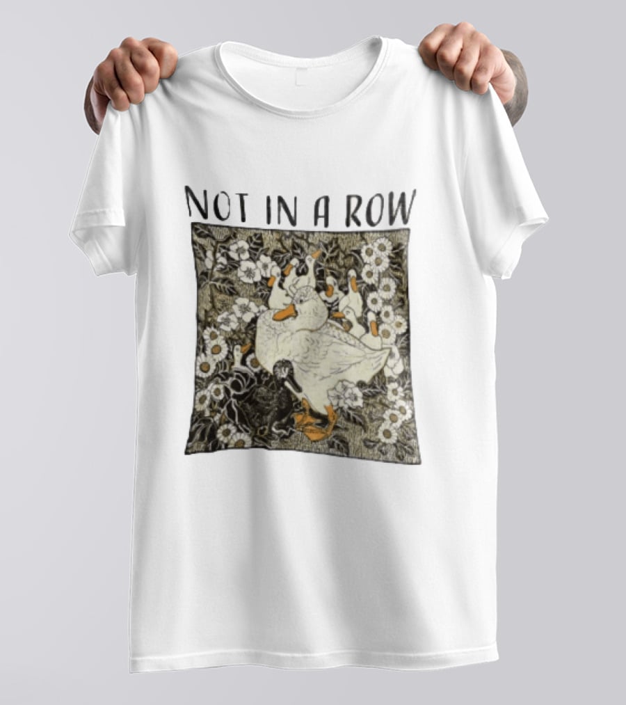 Not In A Row Ducks Floral Pattern Botanical T-Shirt