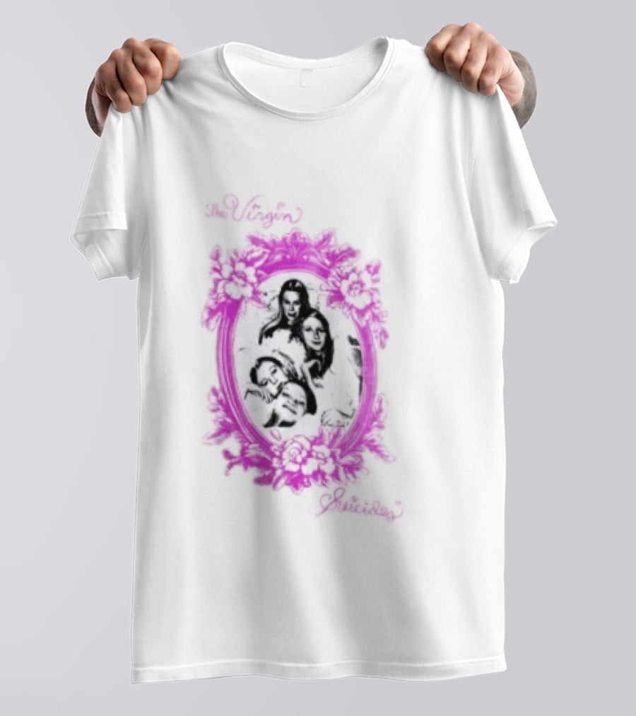 The Virgin Suicides Girls Pink Floral Oval Frame T-Shirt