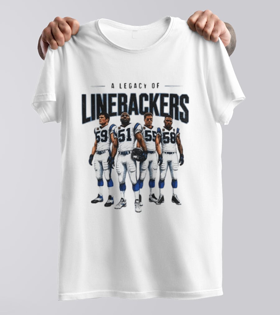 A Legacy Of Linebackers Carolina Panthers Luke Kuechly Sam Mills Dan Morgan Thomas Davis T-Shirt
