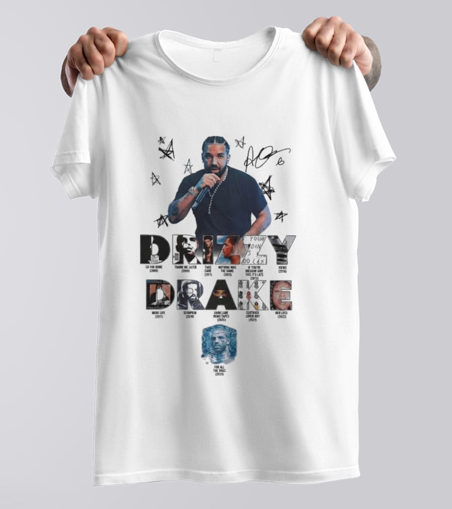 Drake Drizzy Album Titles Collage Hip Hop Artist Montage T-Shirt
