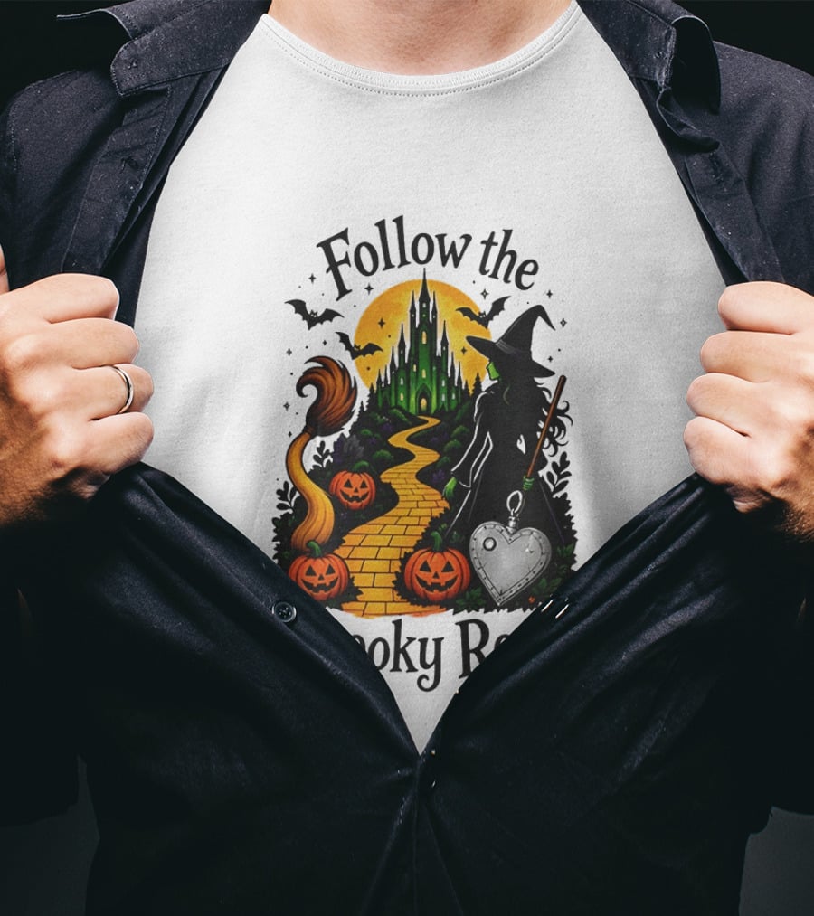 Follow The Spooky Road Wizard Of Oz Halloween Witch 2026 T-Shirt