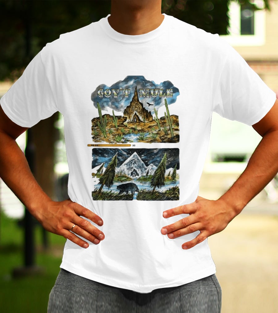Govt Mule Two Night Kicking In Your Stall 2026 Santa Fe Aug 22 Vail Aug 23 Desert Scene Bear Mountain T-Shirt