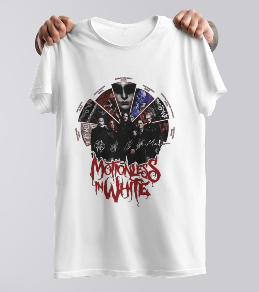 Motionless In White Band Album Art Collage Wheel T-Shirt