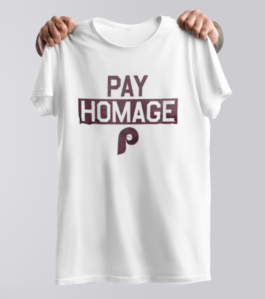 Philadelphia Phillies Pay Homage Maroon Wood Grain T-Shirt