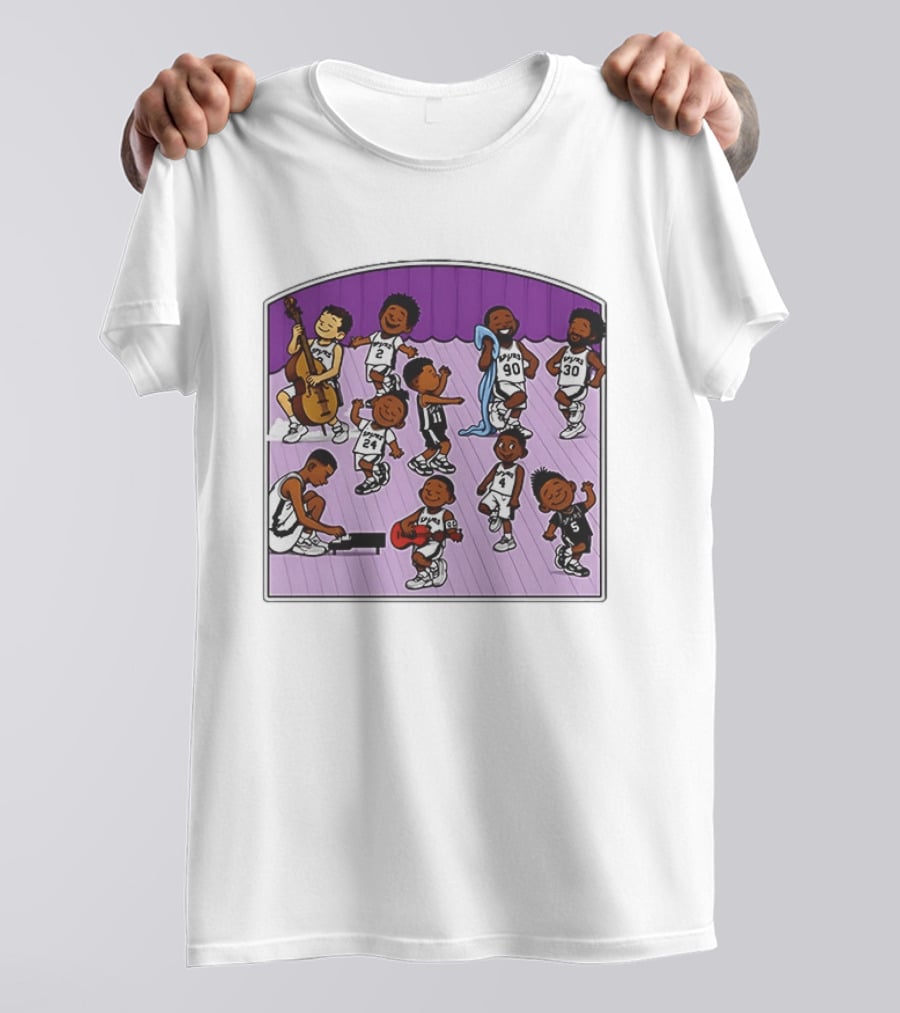 San Antonio Spurs Cartoon Players Music Band Comedy T-Shirt