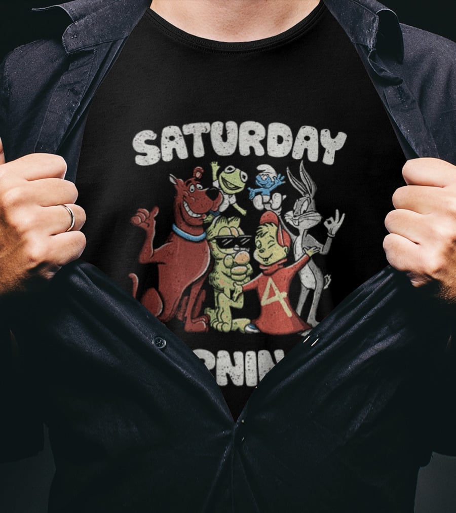 Saturday Mornings With Classic Cartoon Characters T-Shirt