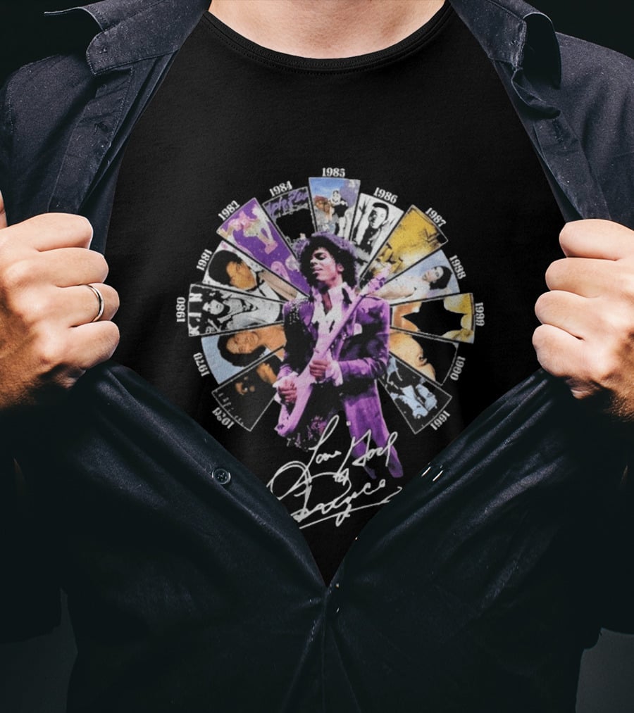 Prince Albums Wheel 1999 Love God Music Legend T-Shirt
