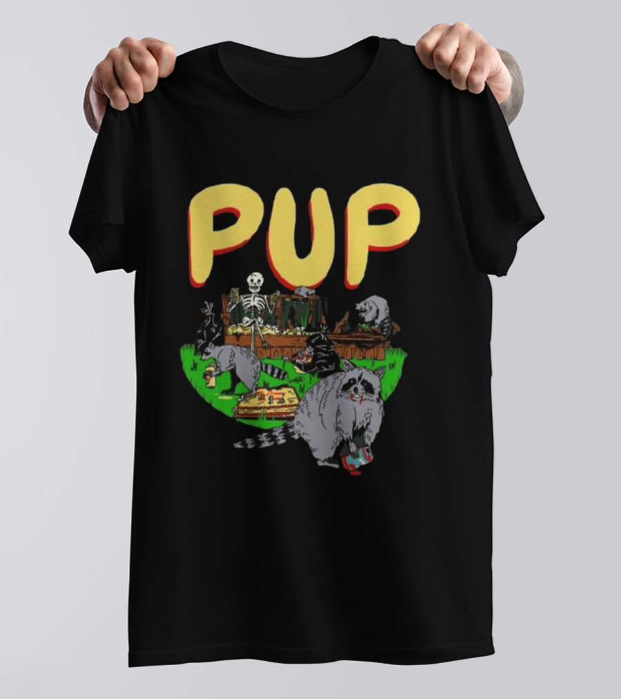 Pup The Band Racoon 2026 Tour Toronto ON Canada Pop Up Festive Skeleton Party T-Shirt