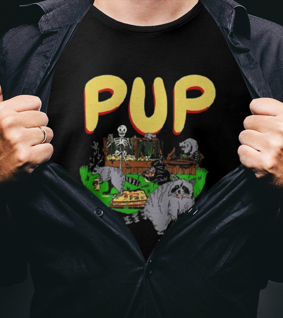 Pup The Band Racoon 2026 Tour Toronto ON Canada Pop Up Festive Skeleton Party T-Shirt