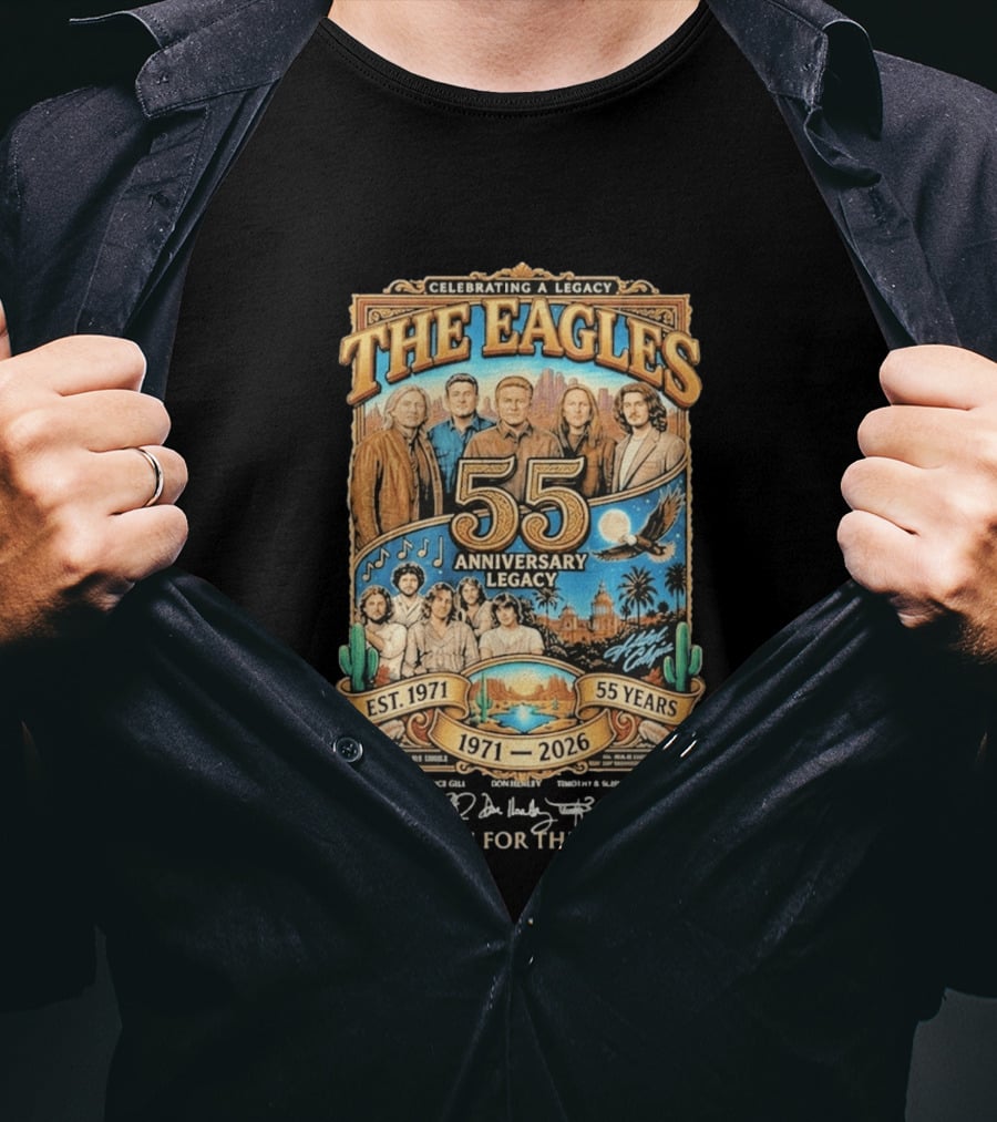 Celebrating A Legacy The Eagles 55 Anniversary 1971 2026 Thank You For The Memories T-Shirt