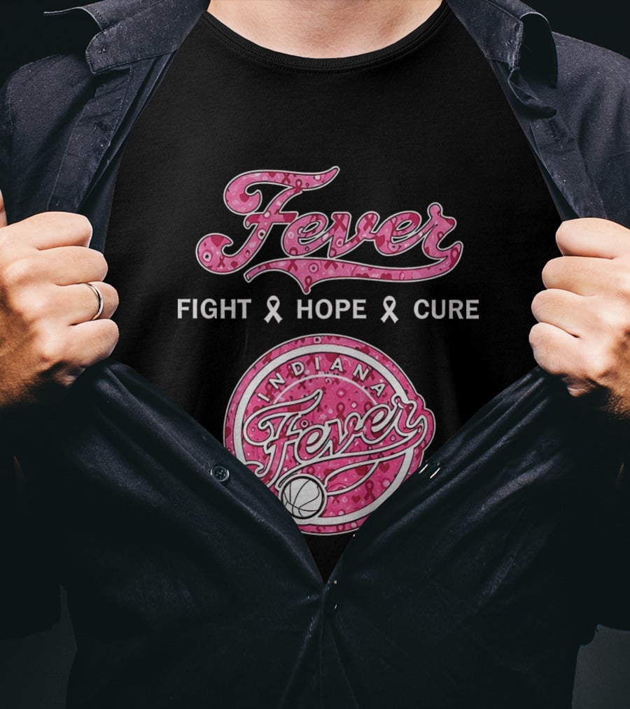 Indiana Fever Fight Hope Cure Breast Cancer Awareness Ribbon Fever 2026 T-Shirt