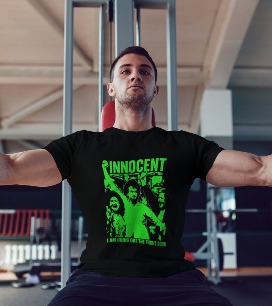 Innocent I Am Going Out The Front Door Retro Style People In Motion T-Shirt
