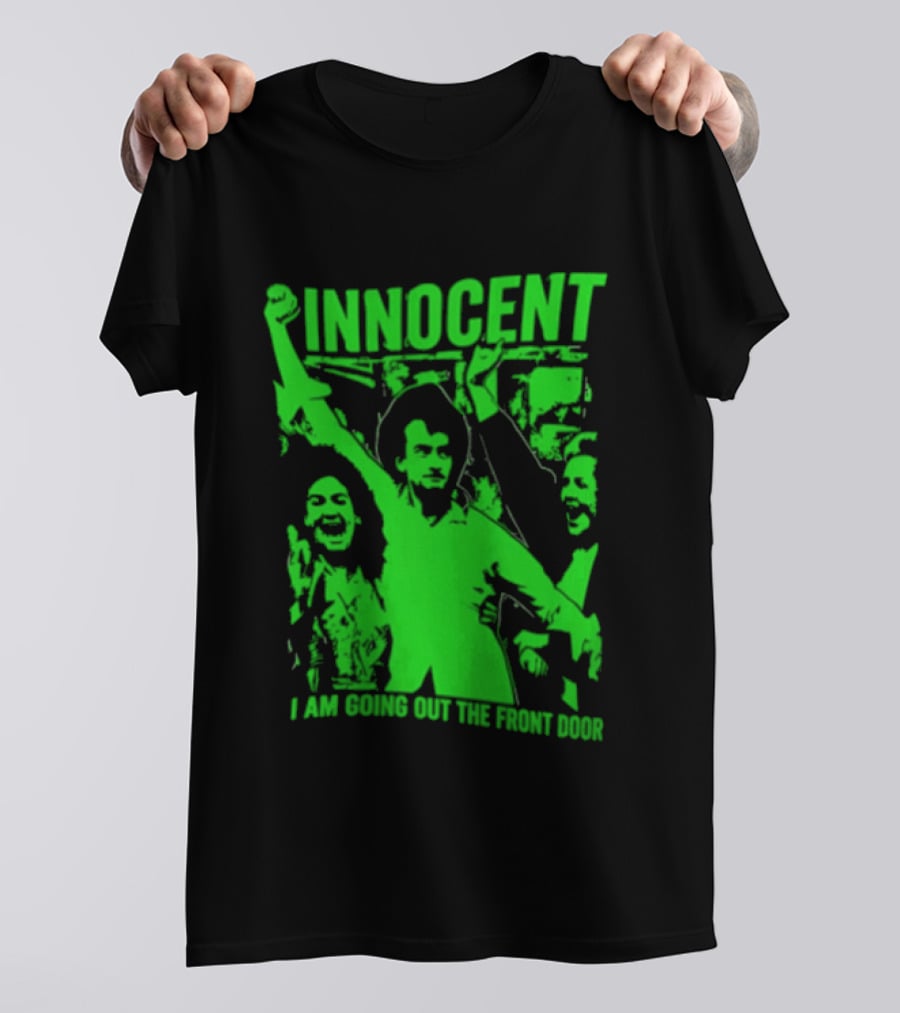 Innocent I Am Going Out The Front Door Retro Style People In Motion T-Shirt