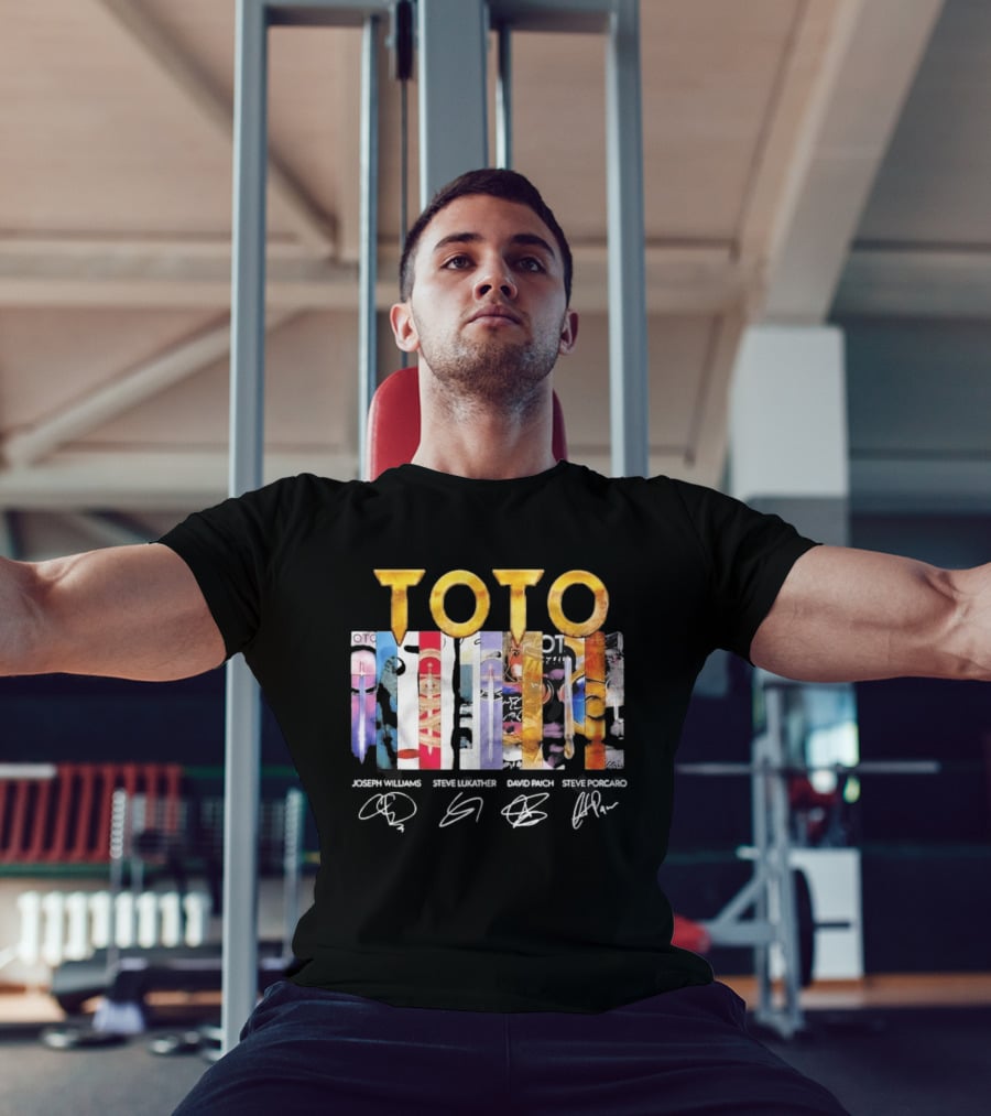 TOTO Band Discography Joseph Williams Steve Lukather David Paich Steve Porcaro Signatures Rock T-Shirt