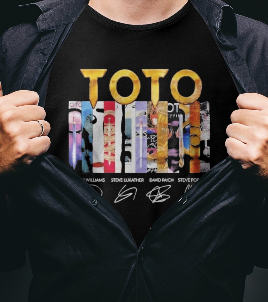 TOTO Band Discography Joseph Williams Steve Lukather David Paich Steve Porcaro Signatures Rock T-Shirt